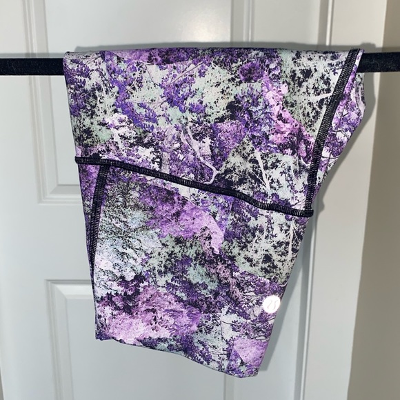 Lululemon Wunder Under Hi-Rise Tight - Purple (Vivid Vision Multi Black) - 4 - Picture 4 of 5